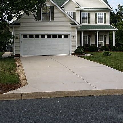 Freshly sealed driveway