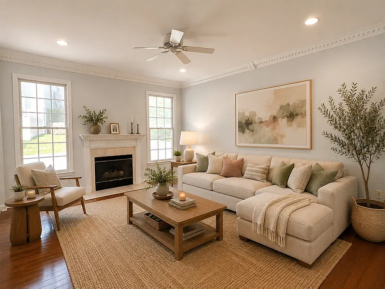 Virtually Staged Family Room
