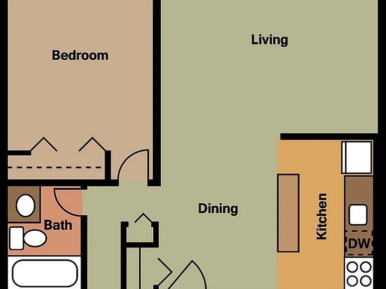 1 Bedroom - 2D 1 Bedroom - 2D