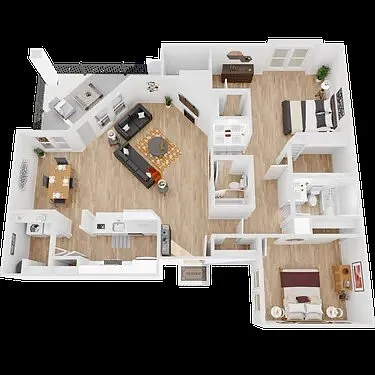 Floor plan 2 Bedroom 2 Bathroom