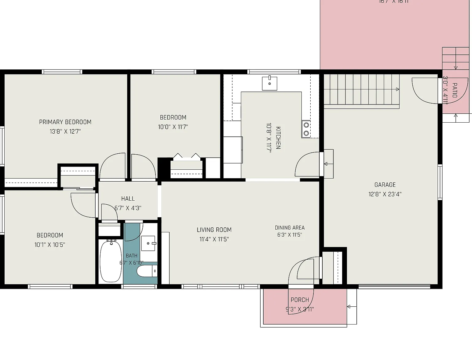 3 bed, 1.5 bath, 864 sqft, $2,300 — Photo 3