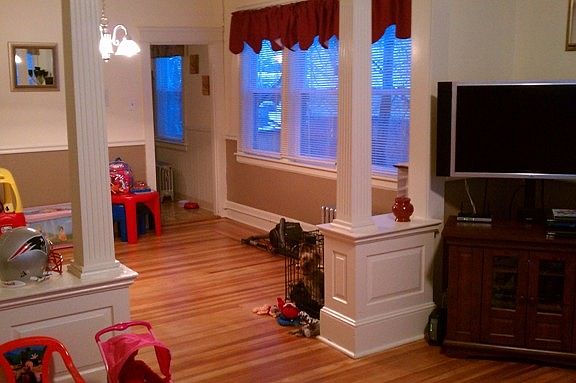 View from living room into dining room