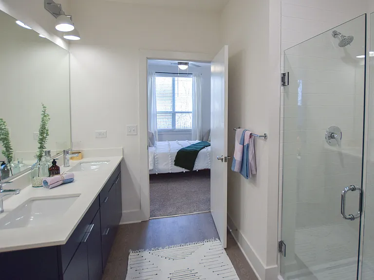 Bathroom with glass shower