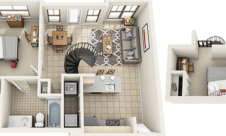 Villas on Guadalupe A2 Loft Floor Plan Villas on Guadalupe A2 Loft Floor Plan