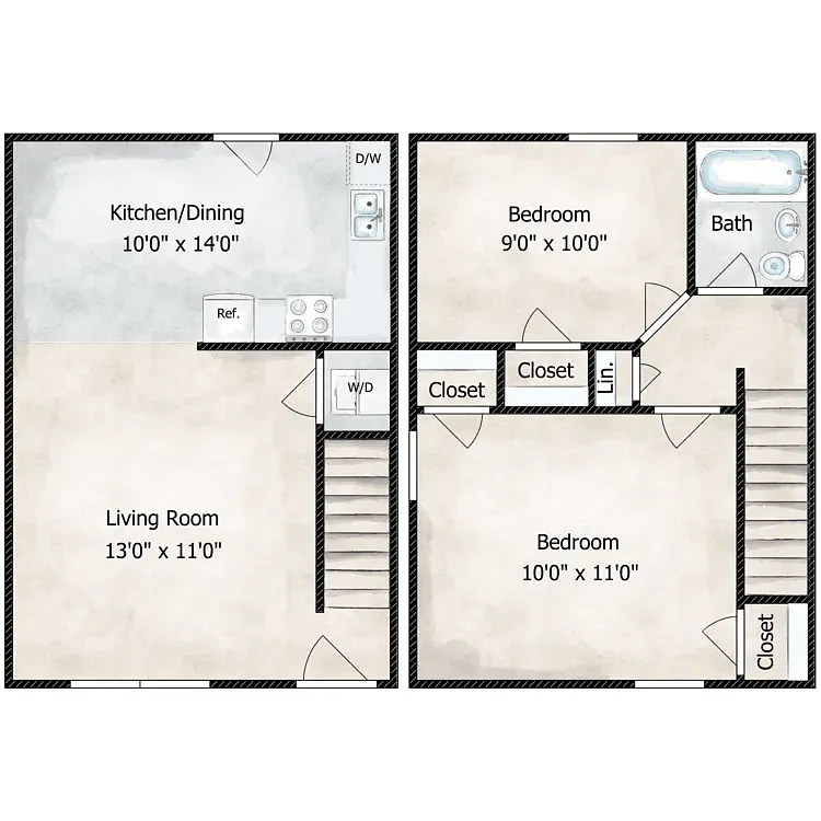 Floor plan Emerald - Non-Renovated