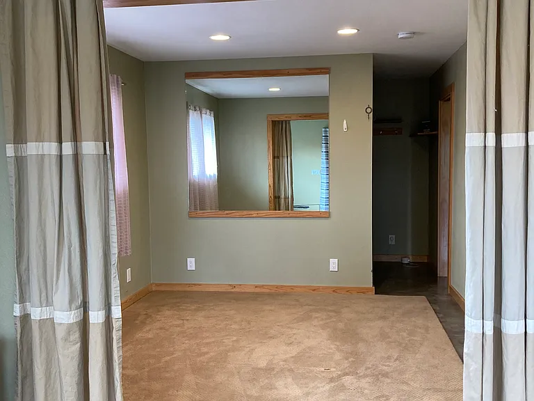 looking into the bedroom from the LR