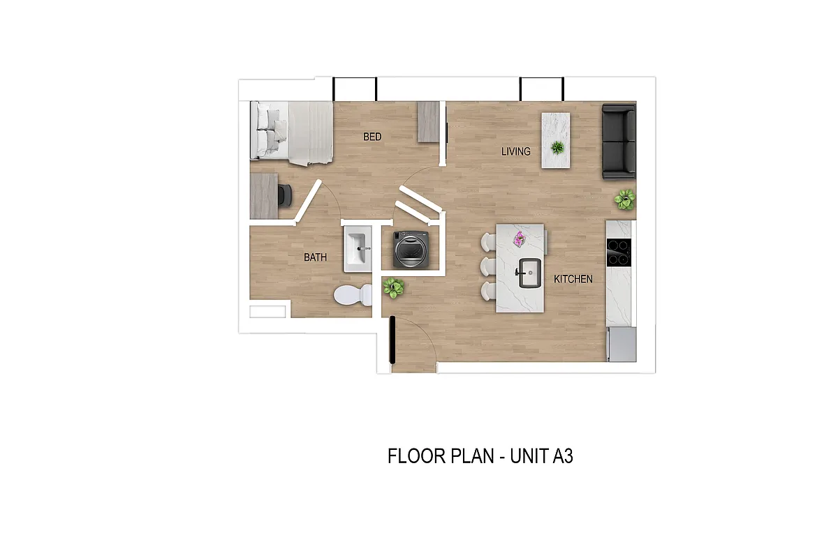 Floor plan A3 - 1X1