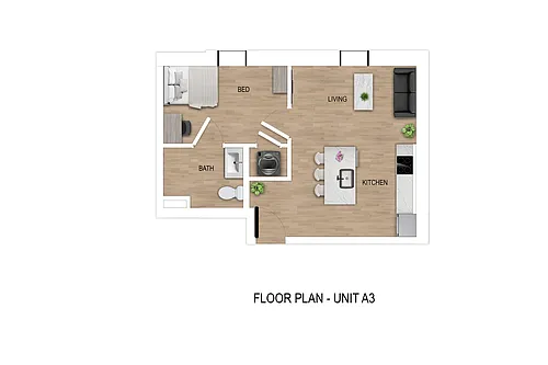 Floor plan A3 - 1X1