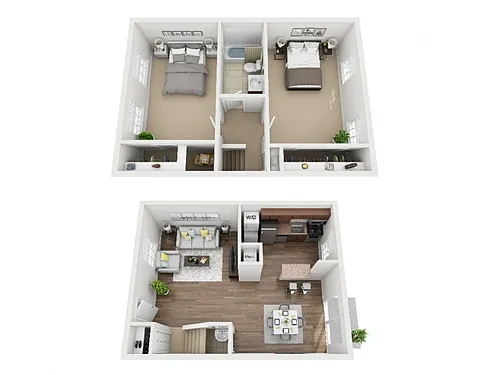 Floor plan 2 Bed 1.5 Bath Townhome