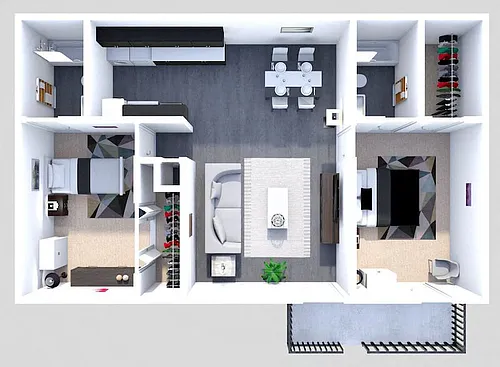 Floor plan B2 2 BEDROOM 2 BATH