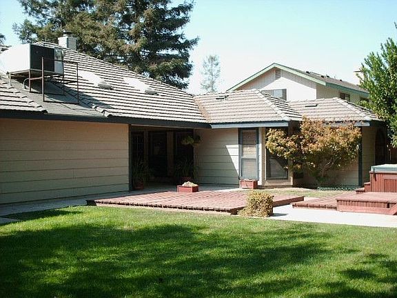 Large back yard with deck