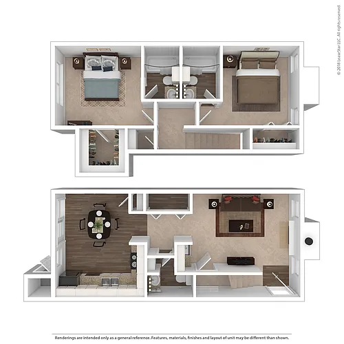 Floor plan B6 - Two Bedroom Two Bath Townhome