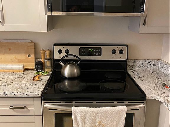 Stainless steel electric stove and microwave