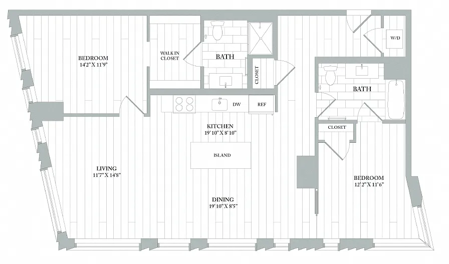 Floor plan B4 | 2 Bed | 2 Bath