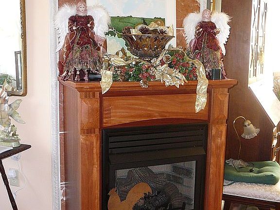 mahogany gas fireplace