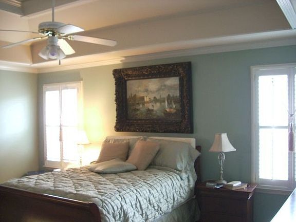 Master Suite has lots of classy details including a triple-tier trey ceiling