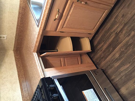 New wood floor in Kitchen, lasy Susan cabinet new counter to