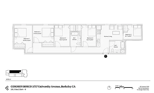 Floor plan 5 Bed 2 Bath - 1172 sqft