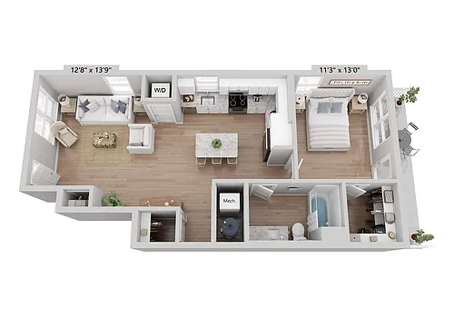 Floor plan 1BR Waitlist Only