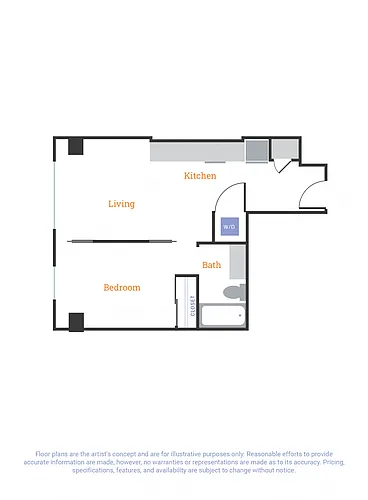 Floor plan One Bedroom C
