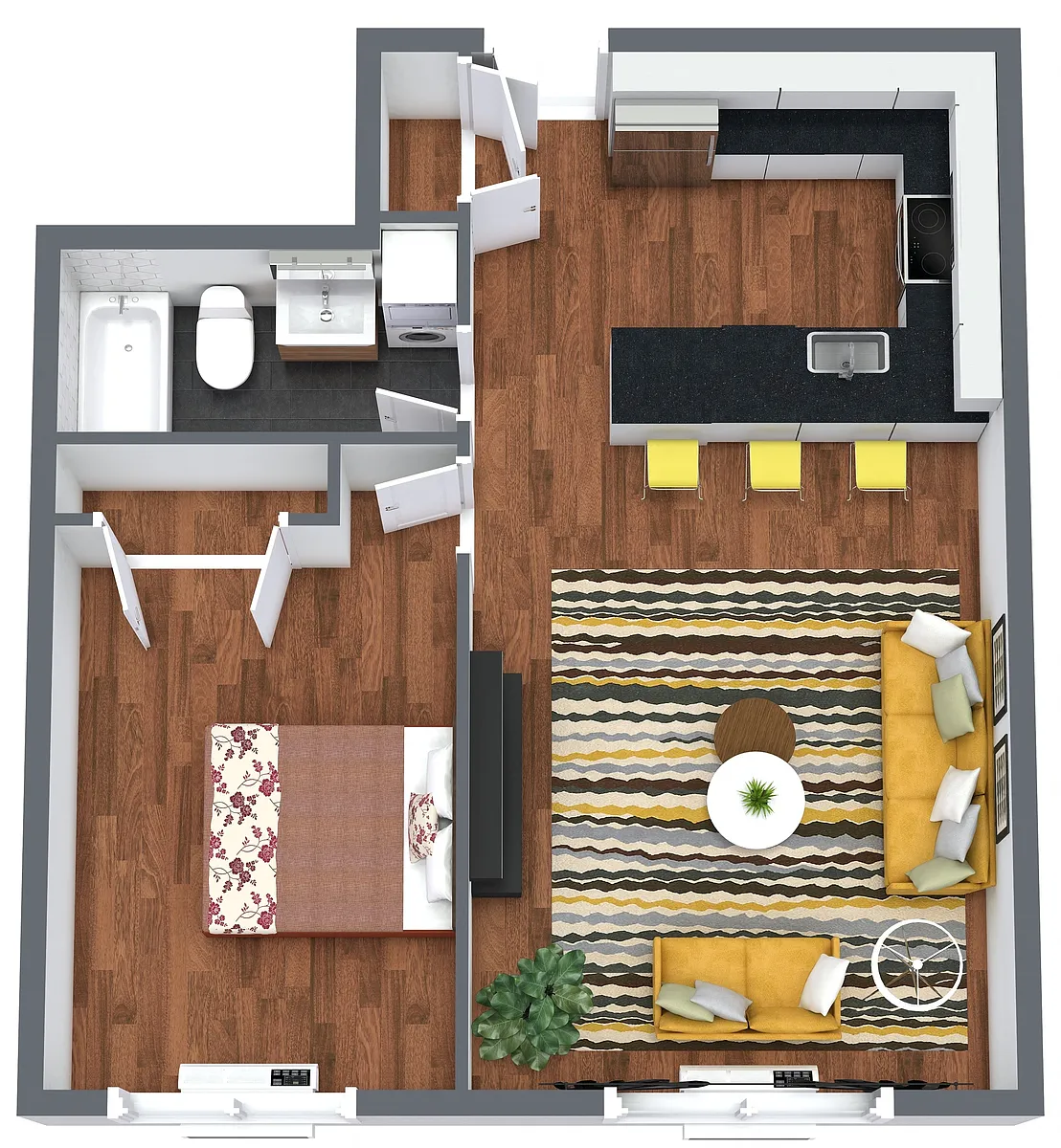 Floor plan 1 Bedroom Basic