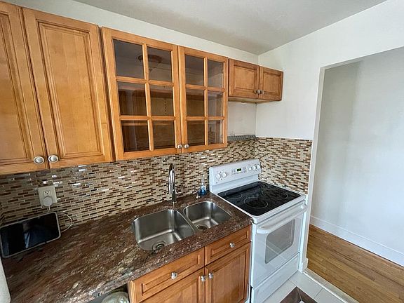 Double sink and electric stove