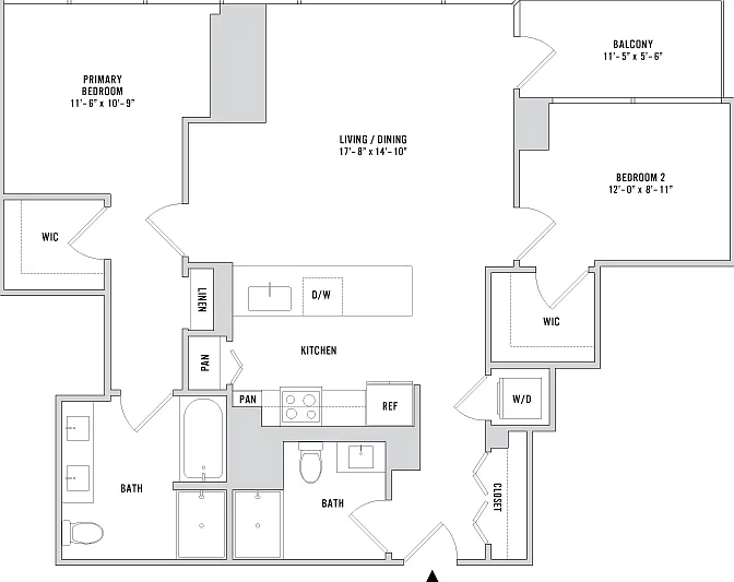 Two Bedroom B-02 - 1073 Sq. Ft. - L43-44 Two Bedroom B-02 - 1073 Sq. Ft. - L43-44