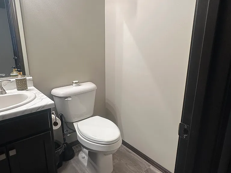 Downstairs powder room.