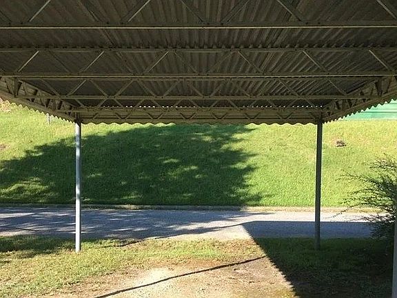 Carport in backyard
