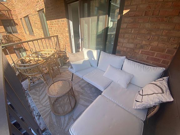 wide, spacious, light-filled balcony
