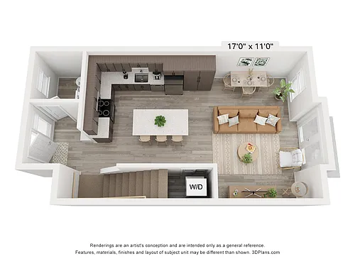 Floor plan 2 Bedroom 2.5 Bath Townhome