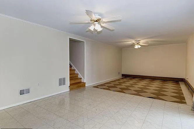 Family room in the basement