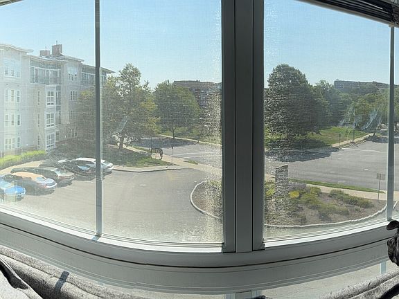 View of the front parking lot from the living room