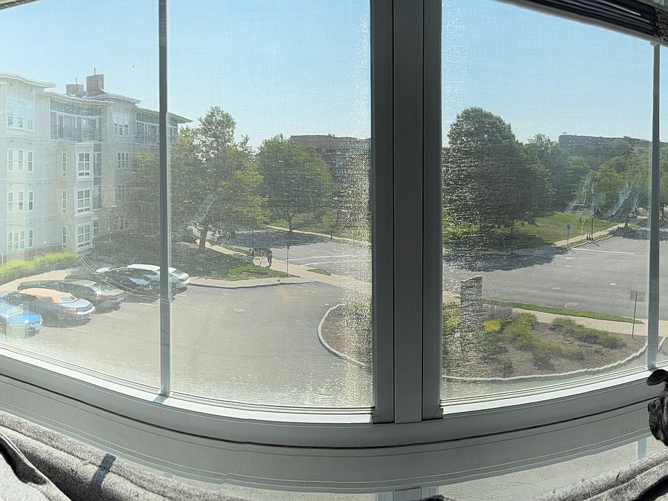 View of the front parking lot from the living room