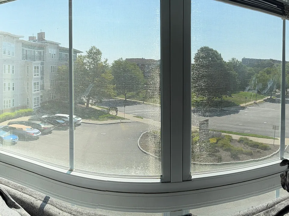 View of the front parking lot from the living room