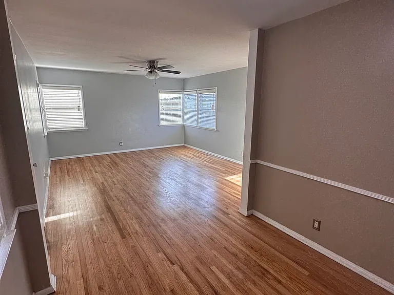 Living Room with the original hardwood floors.