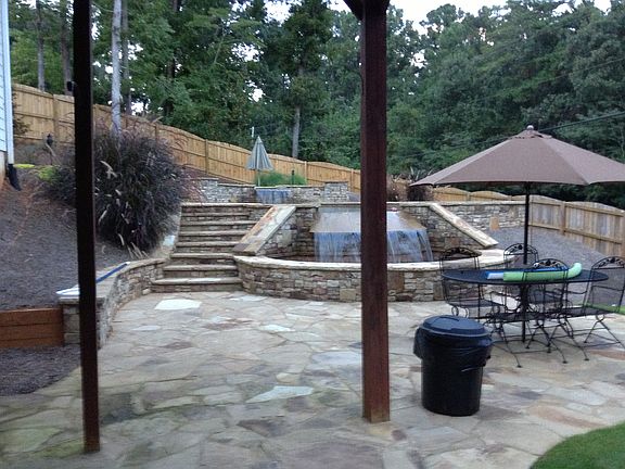 Waterfall into kiddie pool