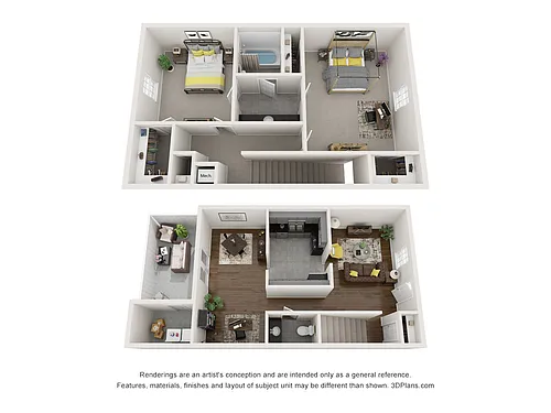 Floor plan 2 Bedroom 1.5 Bath