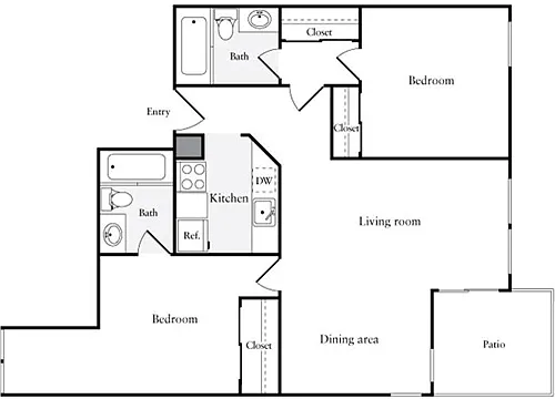 Floor plan 2 Bedrooms G