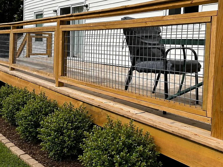 Large wrap-around deck in the back of the house.