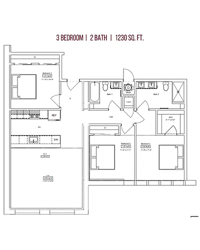 Floor plan 3 Bedroom