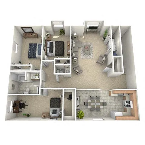 Floor plan 3BR/1.5BA McKinley