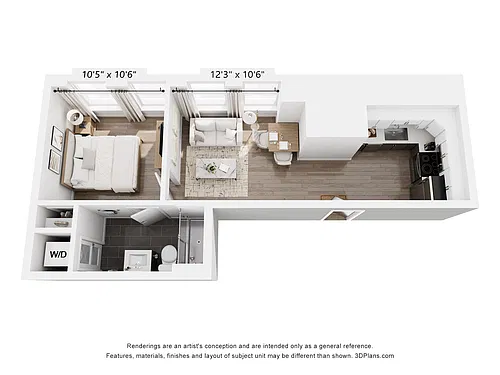 Floor plan 1 Bedroom 1 Bathroom | 515