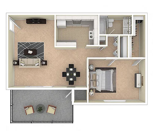Floor plan 1 BEDROOM