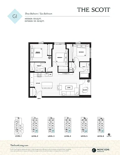 Floor plan 3 Bedroom + 2 Baths