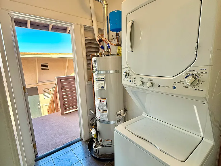 Backdoor to Unit, Water Heater, In-unit Laundry