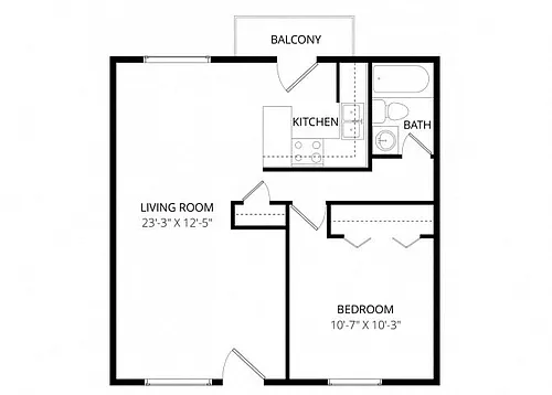 Floor plan 1X1 S