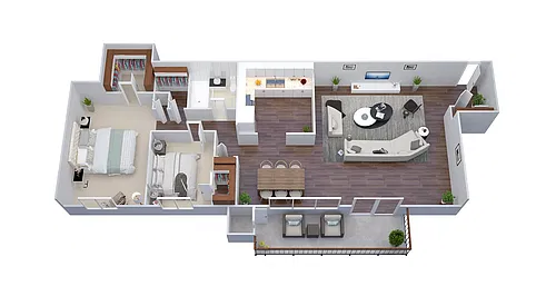 Floor plan 2Bed1Bath