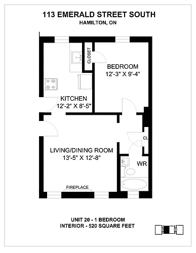 Floor plan 1 Bedroom
