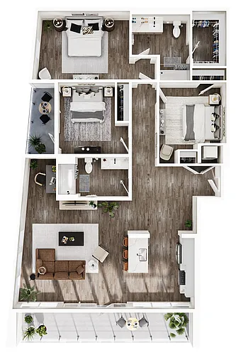 Floor plan 3 Bedroom | 2 Bath | Plan C2